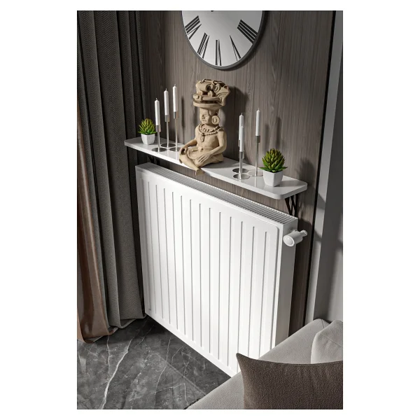 Retodesign Montajsız Beyaz Petek Üstü Metal Raf, Kalorifer Peteği Raf Dresuar Uçan Raf 80 Cm 10080 - Görsel 8