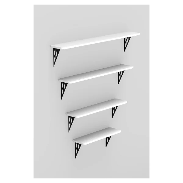 Retodesign Montajsız Beyaz Petek Üstü Metal Raf, Kalorifer Peteği Raf Dresuar Uçan Raf 80 Cm 10080 - Görsel 6