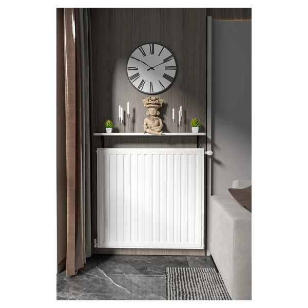 Retodesign Montajsız Beyaz Petek Üstü Metal Raf, Kalorifer Peteği Raf Dresuar Uçan Raf 100 Cm 100100 - Görsel 3