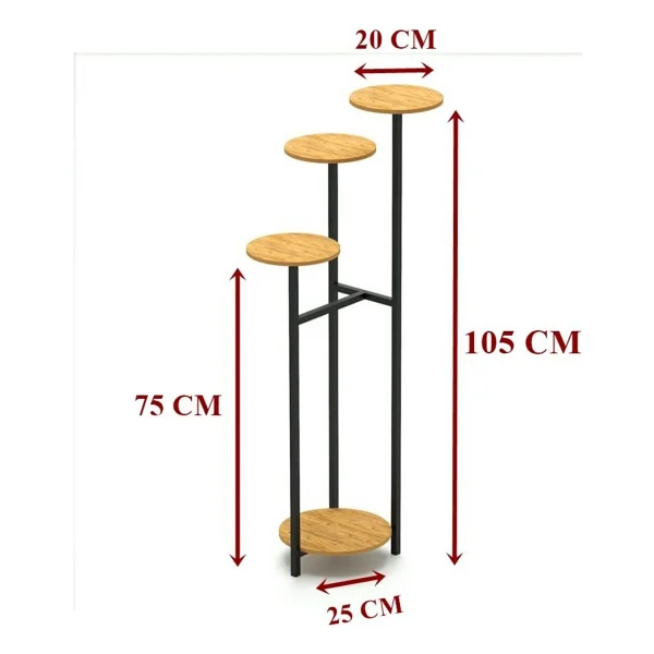 Retodesign Retodesign 4 Yuvarlak Rafli Çiçeklik 1480 - Görsel 3