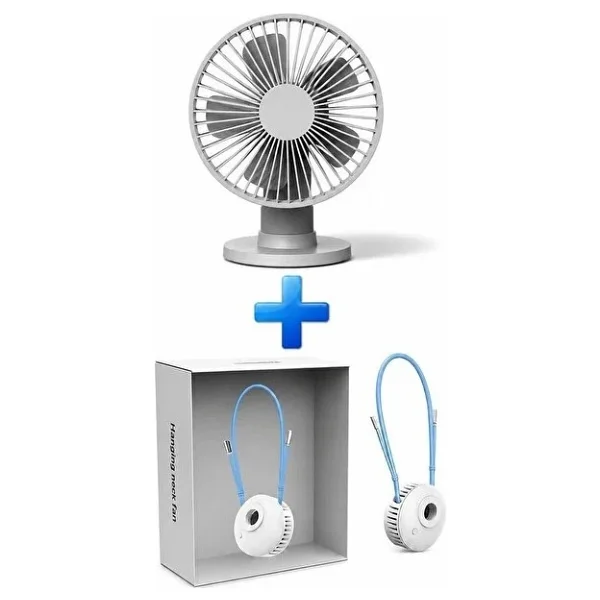 Xiaomi Vh Fan Masaüstü Taşınabilir Şarjlı Fan Vantilatör + Boyun Fanı Hediye - Yeşil - Görsel 6