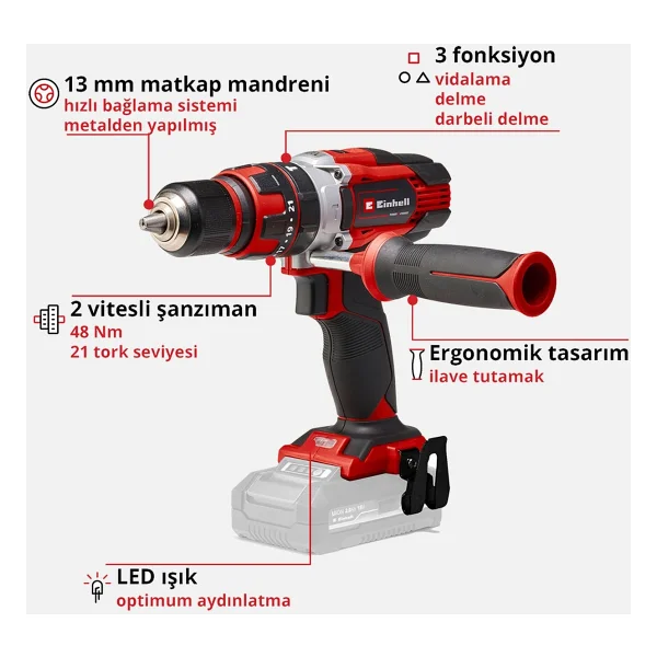 Eınhell 2'li Akülü Vidalama Ve Taşlama Makına Seti - Görsel 3