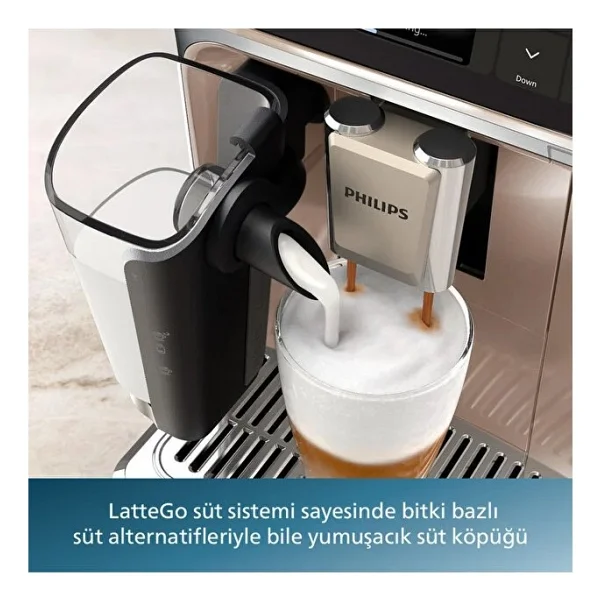 Philips 5500 Serisi Lattego Tam Otomatik Seramik Öğütücülü Espresso Makinesi 20 Çeşit Kahve Sessiz Teknoloji - 43.3 X 24.6 X 37.1 - Görsel 3