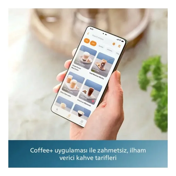 Philips Lattego Tam Otomatik Espresso Makinesi, 4 Farklı Kahve Coffee+ Mobil Uygulaması %100 Seramik Öğütücülerle Zenginleştirilmiş Aroma - Siyah - Görsel 6