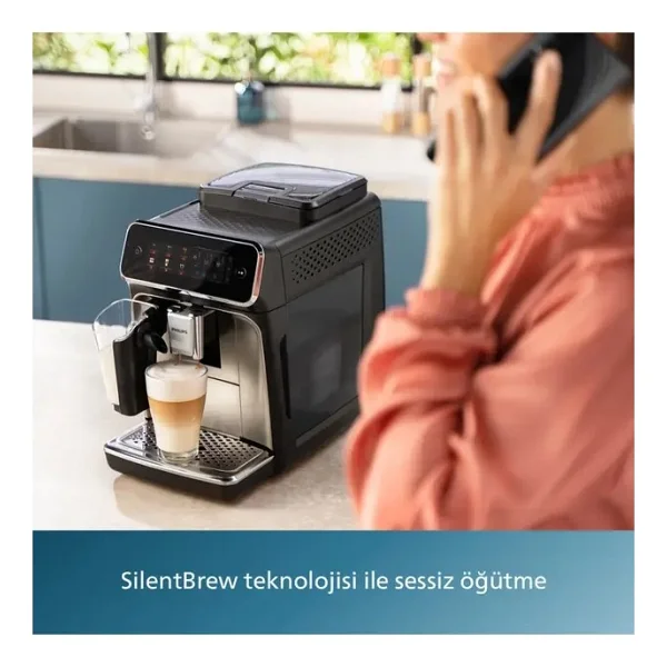 Philips Lattego Tam Otomatik Espresso Makinesi, 4 Farklı Kahve Coffee+ Mobil Uygulaması %100 Seramik Öğütücülerle Zenginleştirilmiş Aroma - Siyah - Görsel 7