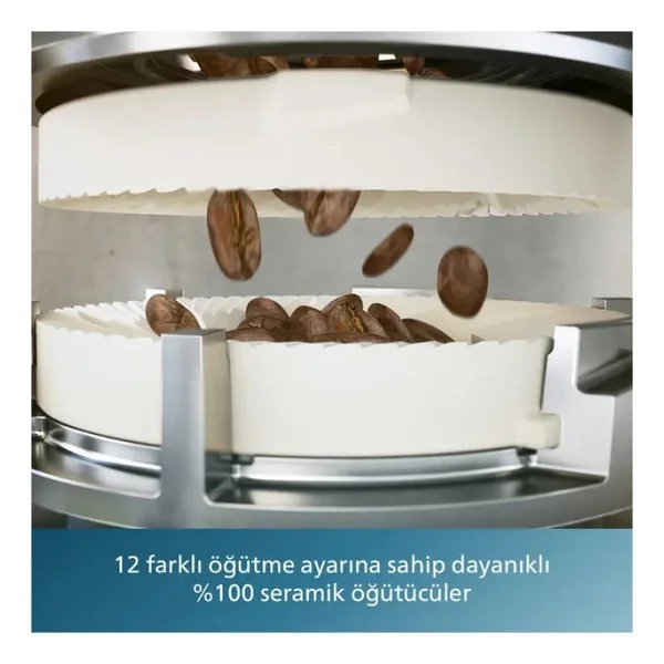Philips Lattego Tam Otomatik Espresso Makinesi, 4 Farklı Kahve Coffee+ Mobil Uygulaması %100 Seramik Öğütücülerle Zenginleştirilmiş Aroma - Siyah - Görsel 8