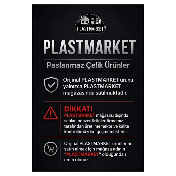 Plastmarket Paslanmaz Çelik Tezgah Üstü Kesme Doğrama Yoğurma Tahtası - L Kenar - XL Ekstra Büyük Boy - Görsel 2