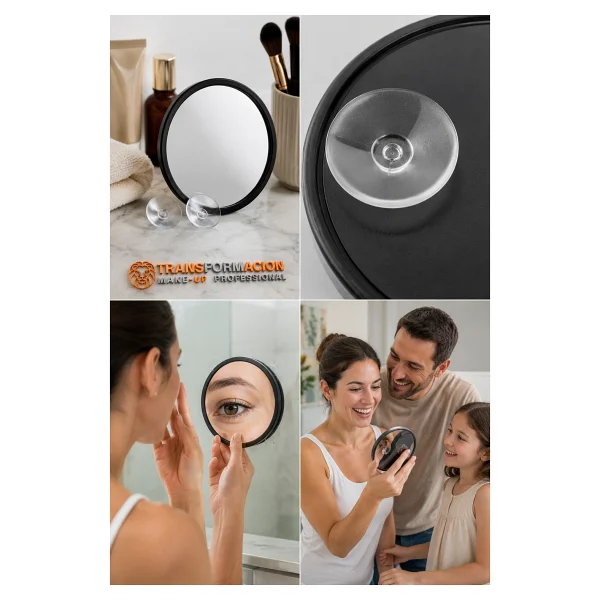 Transformacion 10x Büyüteçli Makyaj Aynası - Çift Vantuzlu Kristal Akrilik 9 Cm Taşınabilir Seyahat Tipi Büyüteçli Ayna, Hassas Epilasyon, Gözenek Ve Siyah Nokta Temizleme Aynası 723340 - Görsel 5