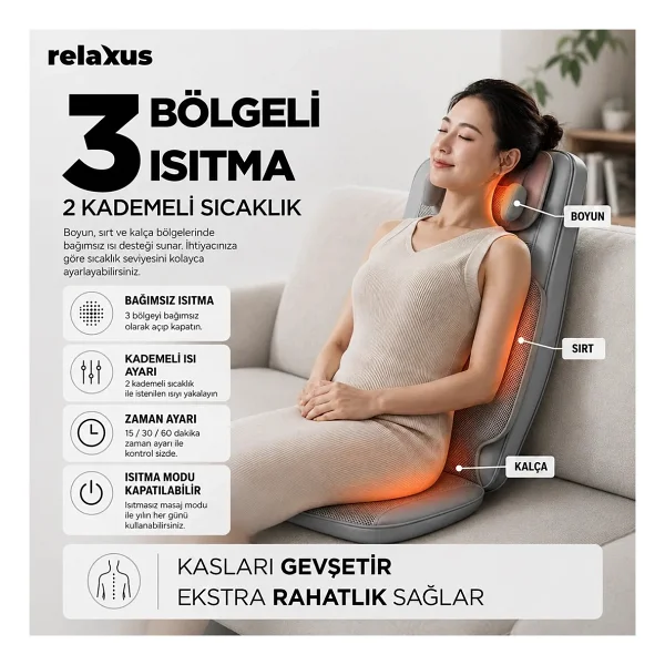 Relaxus Rlx50 3d Shiatsu Masaj Koltuğu Minderi - Görsel 8