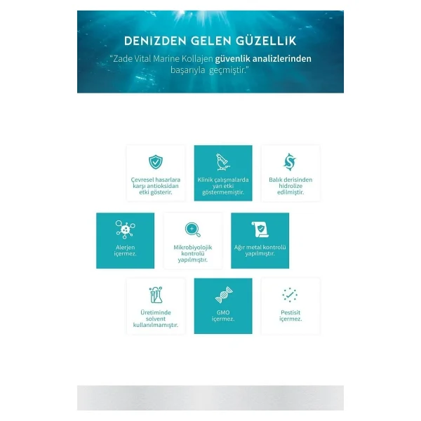 Zade Vital Marine Collagen + Hyaluronic Acid 40 Kapsül - Görsel 3