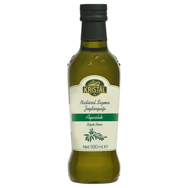 Kristal Meraklısına Özel Ayvalık Sızması Cam Şişe 500 Ml Zeytinyağı - Görsel 4