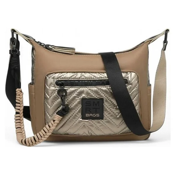 Smart Bags Parlak Kumaş Çapraz Askılı Kadın Postacı Çantası 3251 - Siyah - Gri - Görsel 9