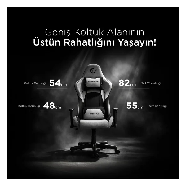 Rampage Kl-R26 Peak Kumaş Oyuncu Koltuğu - Görsel 2