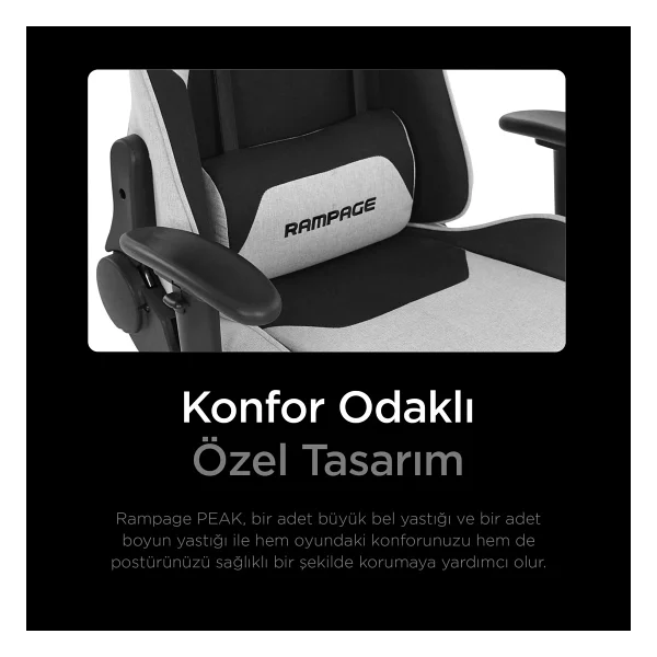 Rampage Kl-R26 Peak Kumaş Oyuncu Koltuğu - Görsel 8