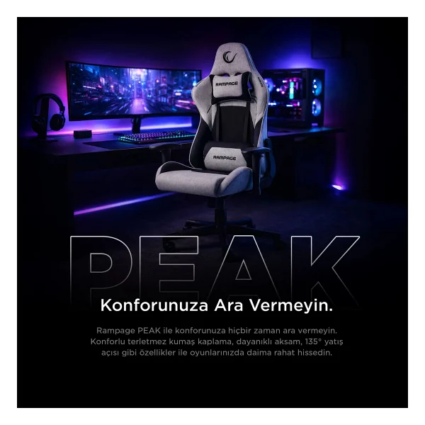 Rampage Kl-R26 Peak Kumaş Oyuncu Koltuğu - Görsel 9
