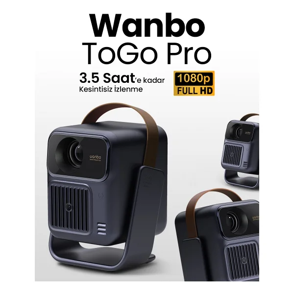 Wanbo Togo Pro 500 Lümen Full HD Wi-Fi Android Taşınabilir LED Projeksiyon Cihazı - Görsel 7