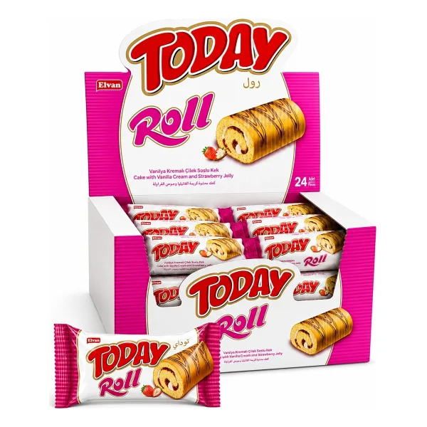 Elvan Today Swiss Roll Çilek Kremalı Kek 24x35 Gr - Görsel 5