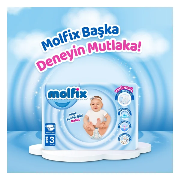 Molfix 3 Numara Midi 108'li 2 Adet Bebek Bezi - Görsel 9