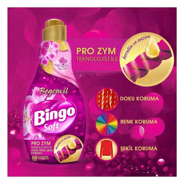 Bingo Soft Begonvil Yumuşatıcı 60 Yıkama 1.44 Lt 4'lü - Görsel 6