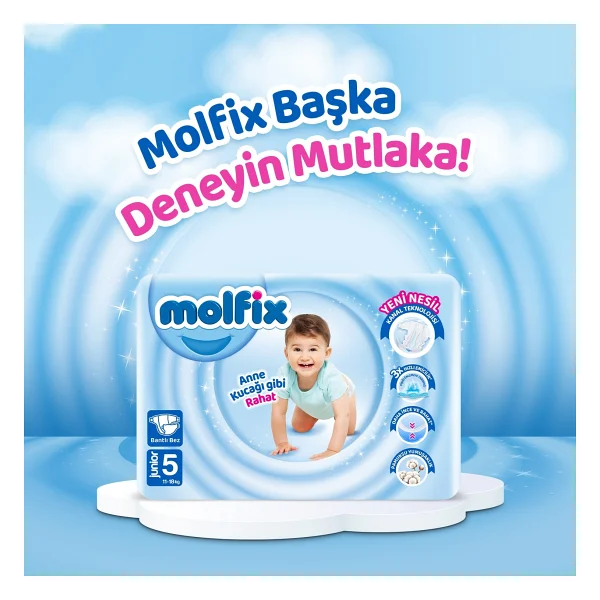 Molfix 5 Numara Junior 78'li 2 Adet Bebek Bezi - Görsel 8