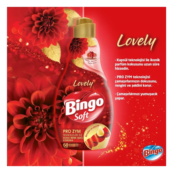 Bingo Soft Lovely Yumuşatıcı 60 Yıkama 1.44 Lt 6'lı - Görsel 8