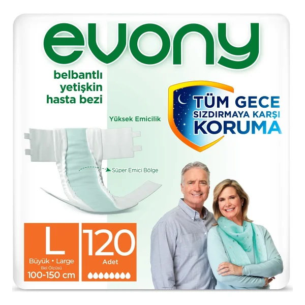 Evony Belbantlı Büyük Boy L 30'lu 4 Adet Hasta Bezi - Görsel 6