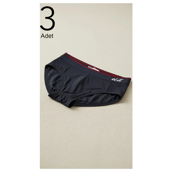 Tutku Elit 1351 Slip Kemerli Erkek Külot Siyah 3'lü - Görsel 3