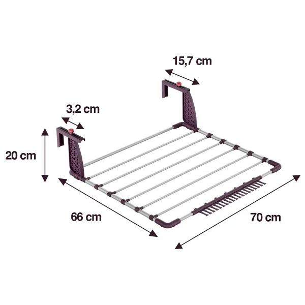 Gazzella Hang'n Dry Wings Petek Ve Balkon Çamaşır Kurutma Askılığı - Görsel 3