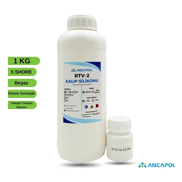 Ancapol Rtv-2 Kalıp Silikonu 5 Shore Beyaz 1 kg