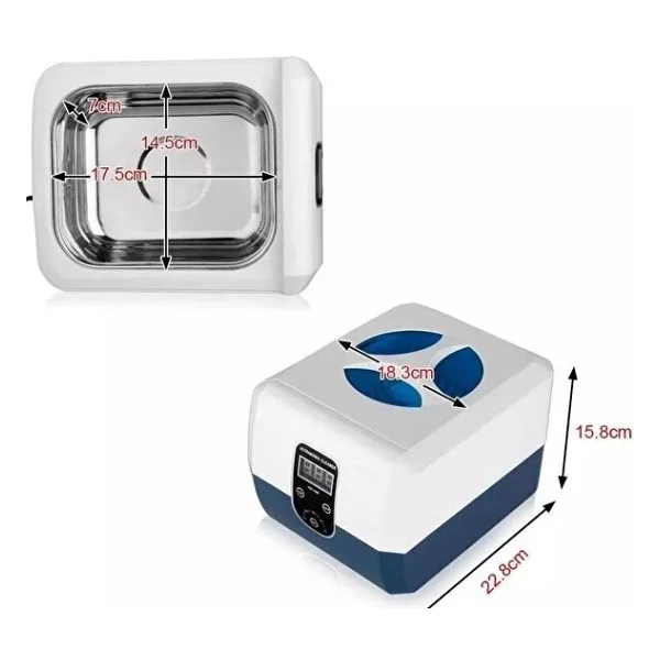 Ultrasonik Temizleyici Beyaz 1300ml Ultrasonic Cleaner 40hz Gt Sonıc - Görsel 2