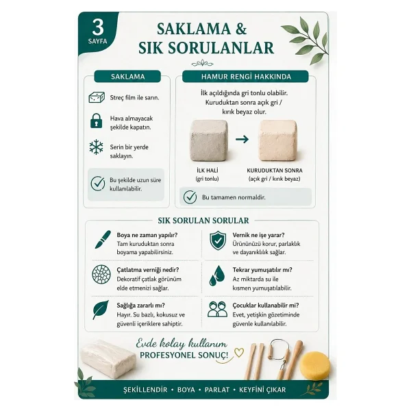 Dsh Doğal Seramik Hamuru Beyaz Seramik Hamuru, Doğal Kil Çamuru, Oyun Hamuru, 5 Kg, Çamur Kesme Teli-İpi - Görsel 4