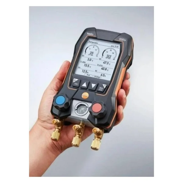 Testo 550s Akıllı Set - Kablosuz Kelepçe Sıcaklık Problarına Sahip Akıllı Dijital Manifold ( Hortum Seti Hariç ) - Görsel 2