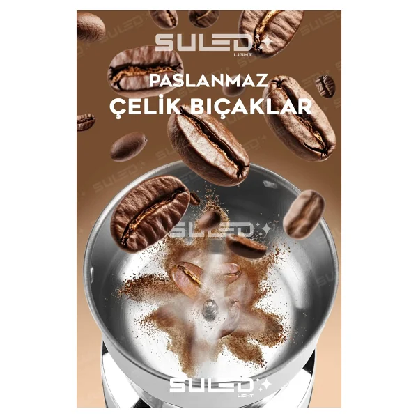 Suled Kahve & Baharat Öğütücü Bigpro 280w Paslanmaz Çelik 220v Fişli Öğütücü - Parçalayıcı - Görsel 3