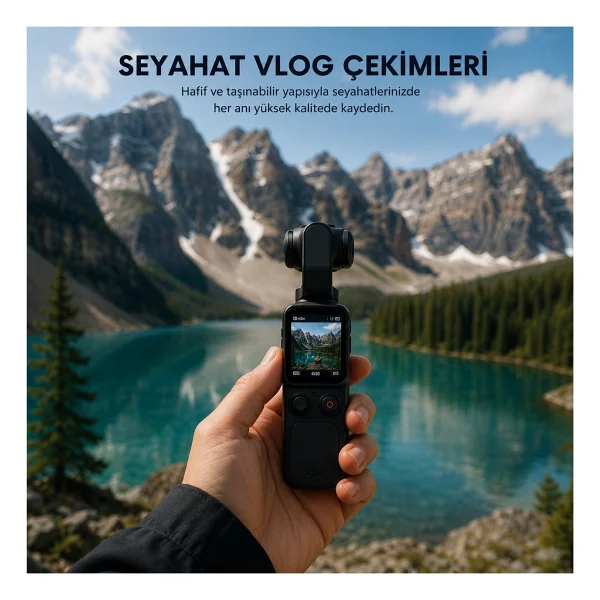 Smate 4K Pocket Camera Profesyonel Vlog Kamerası Gimbal Özellikli Titreşim Önleyici Otomatik Dönüş Ve Yüz Takibi - Siyah - Görsel 4