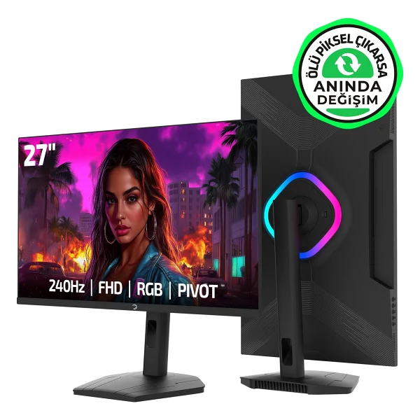 Gamepower Lunis L50 27" 0.5 Ms Full HD Pivot 240 Hz Oyuncu Monitörü - Görsel 7