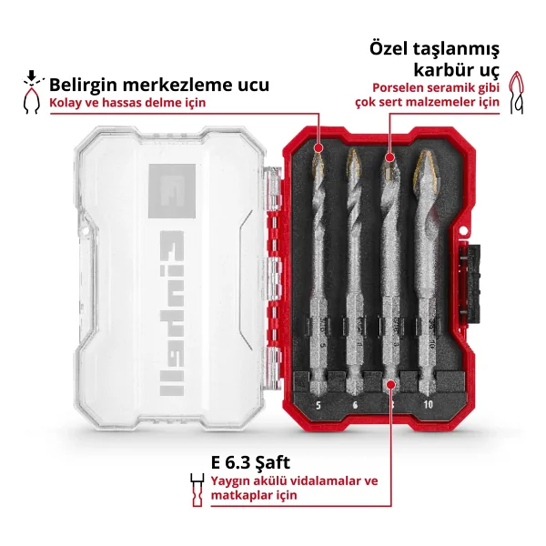 Einhell XS-Case 4 Parça Matkap Vidalama Ucu - Görsel 2