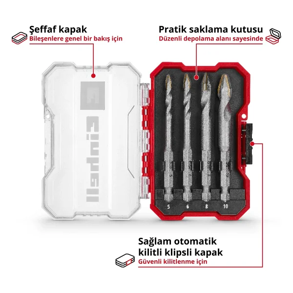 Einhell XS-Case 4 Parça Matkap Vidalama Ucu - Görsel 3
