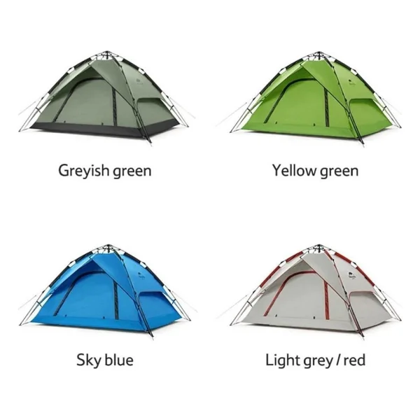 Naturehike 4 Kişilik Otomatik Gri Kırmızı Kamp Çadırı - Görsel 2