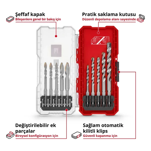 Einhell S-Case 49051410 10 Parça Seramik Matkap Ucu Seti - Görsel 3