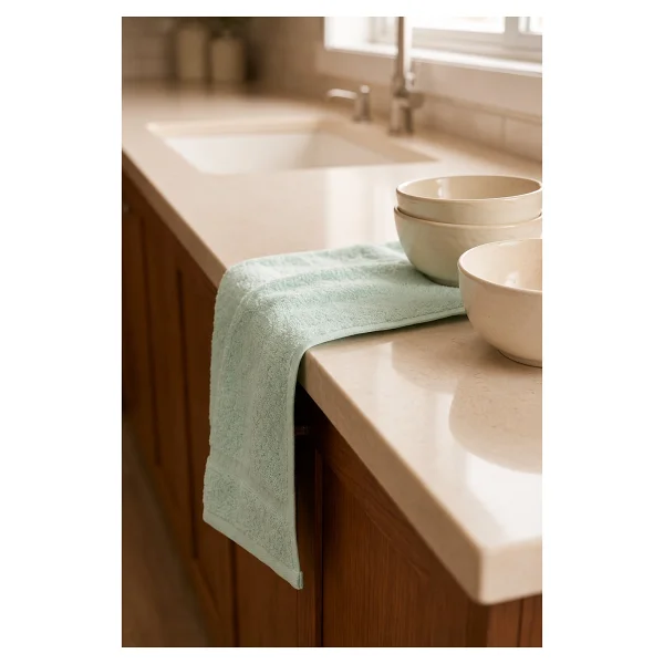 Menderes Home Cotton Collection Bukle Mutfak Havlusu Bordürlü Mint - Görsel 3