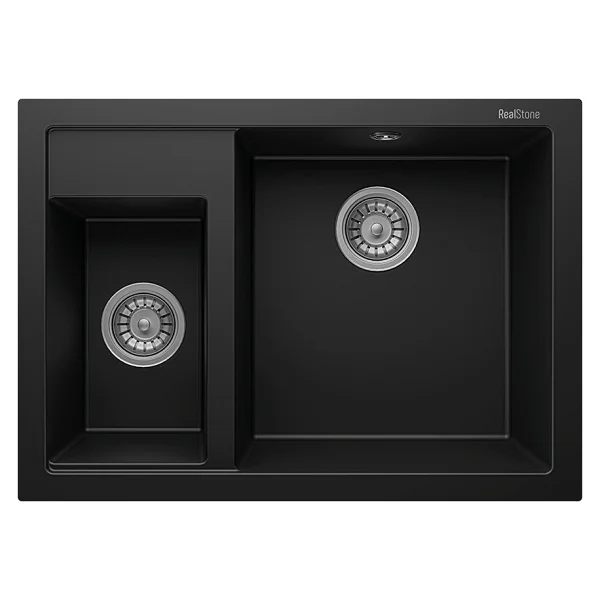 Realstone P016 Kapadokya 1.5 Gözlü Gri Granit Eviye - Görsel 2