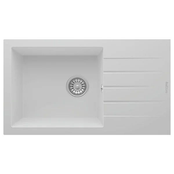 Realstone Assos P010 76 XL Tek Gözlü Krem Granit Eviye - Görsel 3