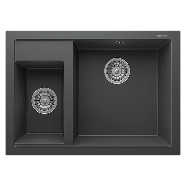 Realstone P016 Kapadokya 1.5 Gözlü Gri Granit Eviye - Görsel 6