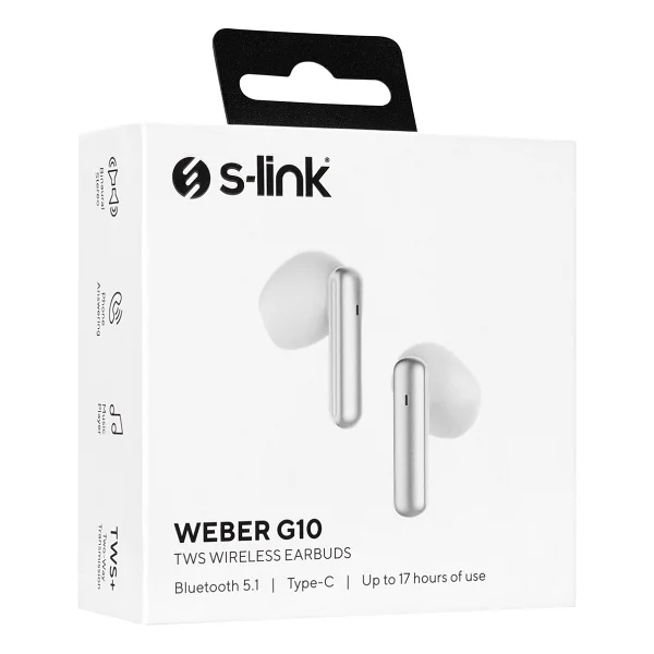 S-Link Weber G10 TWS Beyaz Kulak İçi Bluetooth Kulaklık - Görsel 5