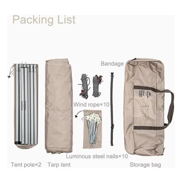 Naturehike Hexagon Glamping 3x4.8 Mt Tarp [Güneş Ve Rüzgar Koruma Tentesi] - Renkli - Görsel 4