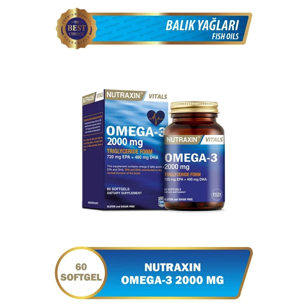 Nutraxin Omega 3 Balık Yağı 2000 Mg 60 Kapsül - Görsel 8