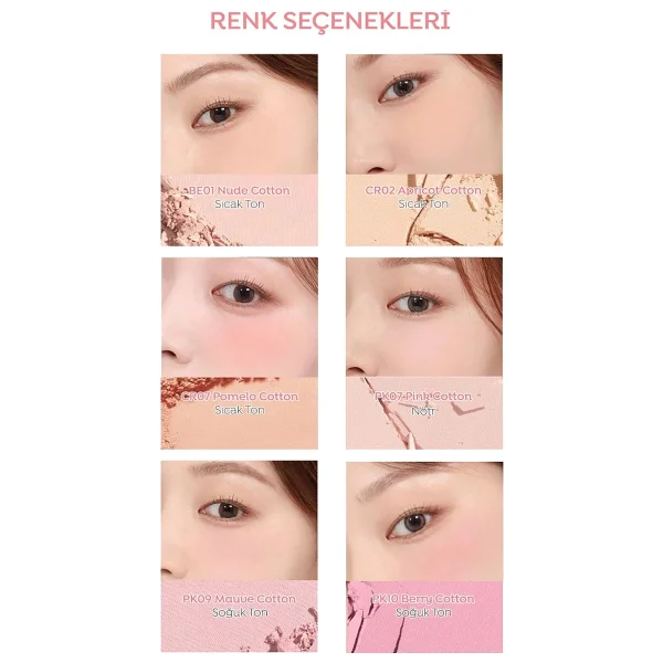 A 'pıeu Juicy-Pang Pastel Blusher Cr02 Apricot Cotton Allık - Görsel 5