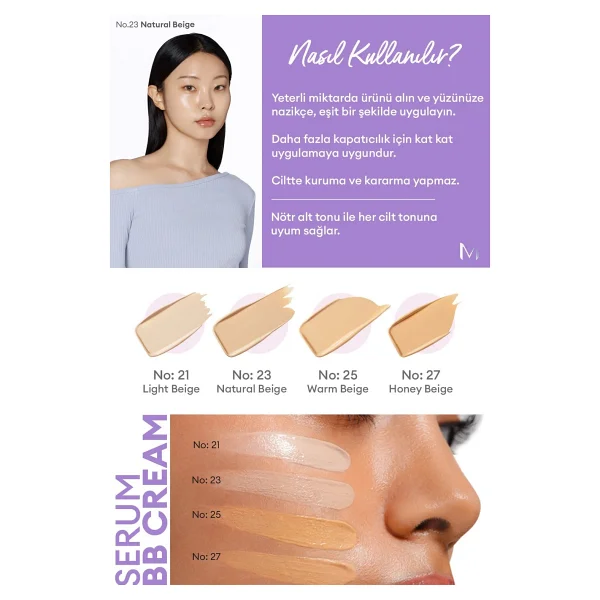 Missha M Perfect Cover Serum No. 23 Natural Beige Spf 50+ Pa++++ 20 Ml Bb Krem - Görsel 4