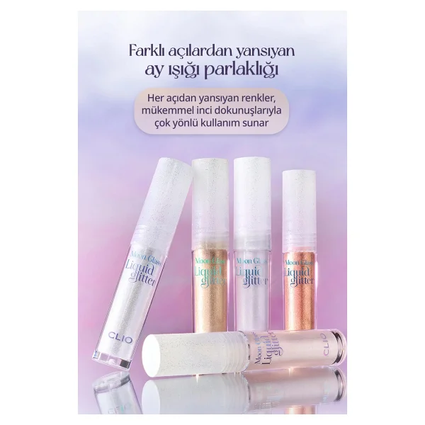 Işıltılı Ve Şeffaf Likit Glitter Clıo Moon Glass Liquid Glitter Sweet Cloud (02 Moon Flare) - Görsel 7