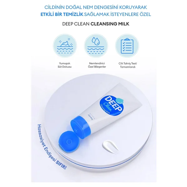 Missha Hassas Ciltler İçin Cilt & Makyaj Temizleme Sütü A'pıeu Deep Clean Cleansing Milk 130ml - Görsel 3